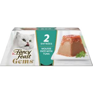 Fancy Feast Gems Pate Cat Food Mousse With Tuna and a Halo of Savory Gravy Cat Food - (Pack of 8) 4 oz. Boxes, BB Date:04/2026