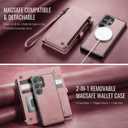 Defencase for Samsung Galaxy S26 Ultra Magnetic Wallet Case Compatible with Magsafe with RFID Blocking Zipper & Card Holder Women, PU Leather Detachable Phone Case for Galaxy S26 Ultra 6.9", Rose Pink