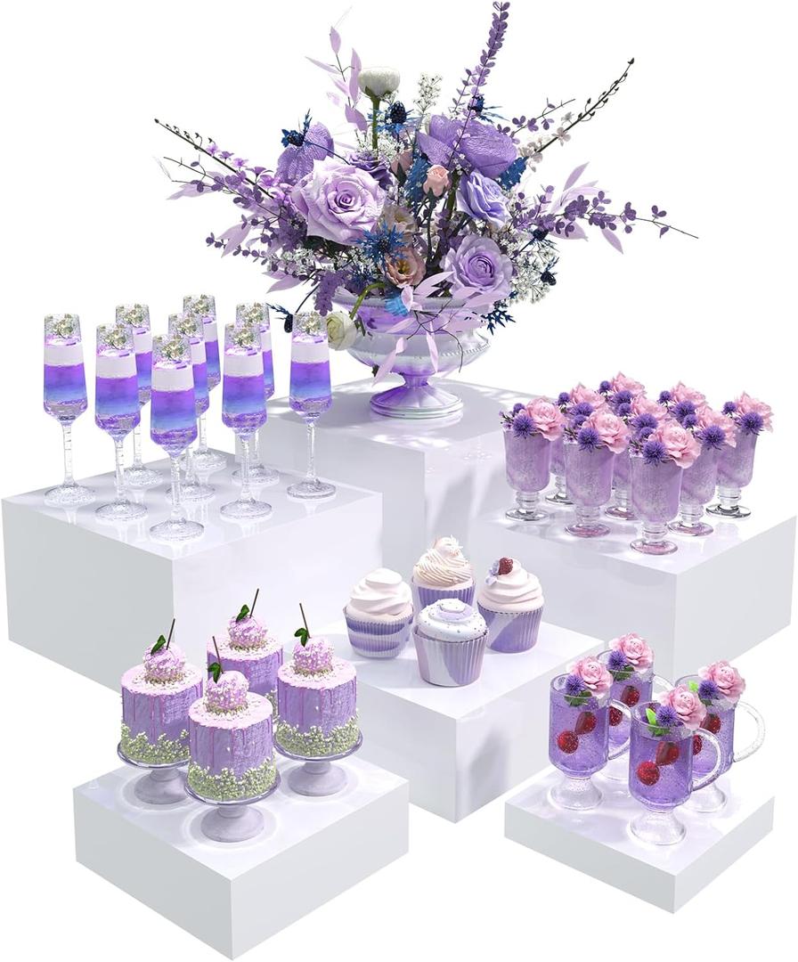 Matte Acrylic Buffet Risers Food Display Stands Party Wedding Dessert Table Elevator Riser buffet risers for food plattersRiser Acrylic Boxes Display Risers Tiered Riser Food Display Buffet Table Vendor Events Catering