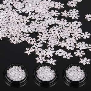 300PCS Mini Metal Snowflake, 0.2 Inch White Small Christmas Craft Embellishments Winter Tiny Snowflake Ornaments for DIY Party Decor Christmas Home Decoration