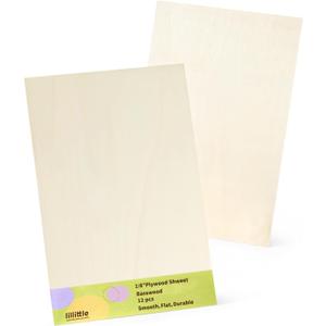 12 Pack Basswood Sheets 12"x16"x1/8", 3mm Basswood for Laser Cutting, Wood for Laser Cutting and Engraving, Laser Engraver Blanks, DIY Architectural Models Making, Wood Engraving