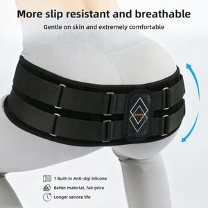 Sacroiliac SI Slub Belt For Unisex - 8x Max Shrink and Slip Resistant - Sciatica Waist Belt and Lower Back Support - Supportive SI Pain Pain, Pelvic Support