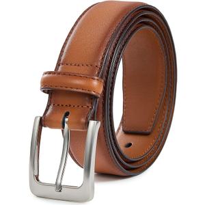 VATAN Men's Genuine Leather Dress Belts, Handmade Classic Every Day Leather Jeans Belt for Men Work Business Casual (Brown)