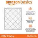Amazon Basics 16x20x1 Air Filter 6-Pack, MERV 8 AC Furnace Filters, Allergen Control , Removes Dust, Lint and Pollen, Electrostatic (Actual Size: 15.75" x 19.75" x 0.75")