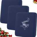 hyha Waterproof Couch Cushion Covers for Pets, Non Slip Sofa Seat Cover for Dogs Washable, Soft Thick Stretch Jacquard Fabric, Sofa Slipcovers with Elastic Bottom (3 Pieces, Navy)