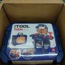 Kids Tool Bench with Realistic Tools and Electric Drill, Suitable for 3-5 Year Olds to Build Their Own Toy Workbench, 79 Pcs Realistic Toy Tools with Clothes, 32 x 26.6 x 14.4 in-Blue