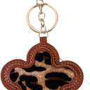3 x Leopard Print Bag Charms for Women, Cute Leather Keychain Bag Accessories for Handbags Totes & Backpacks, (Mix Colors)