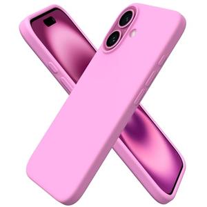 ORNARTO Compatible with iPhone 16 Case 6.1", Slim Liquid Silicone 3 Layers Full Covered Soft Gel Rubber Shockproof Phone Case, Protective Cover with Anti-Scratch Microfiber Lining-Cherry Blossom