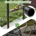 CHARMELEON 8x8 FT Grill Gazebo, Grill Canopy with Big Awning&2 Side Shelves&6 Hooks&Bottle Opener, Powder-Coated Steel BBQ Shelter for Patio Backyard Outdoor Grilling-Brown