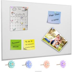 White 16.5 x 12.6 inch Cork Board, self-Adhesive Bulletin Board (with Adhesive Backing) with pushpins, Cork Boards for Walls can be Used to Stick Notes, schedules, Office and Home, Vision Board