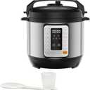 Simple Deluxe 6QT Electric Pressure Cooker, 16-in-1 & Non-Stick Stainless Steel Multi Cooker with 12 Presets for Slow Cook, Meat Stew, Steam, Saut, Canning, Yogurt Maker, Dishwasher Safe, Silver