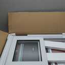 NOOTA Basement Window 32" x 20" Double Tempered Glass, Removable Flange, Vinyl Sliding Window，White | Sliding