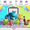 Cartoon Monster Inc Backdrop for Birthday Party Supplies 5x3ft Monster Inc and Boo Theme Baby Shower Banner for Birthday Party Cake Table Decoration