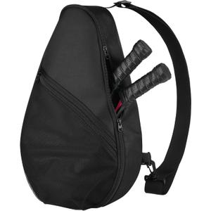 Cosmos Padel Racket Bag Pickleball Paddle Sling Backpack Padel Racquet Storage Bag, Padel (Paddel Tennis) Equipment Carrying Bag with Mesh Pocket for 2 Paddles Ball Water Bottle & Accessory (Black)