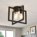 ZGLAOJT 3-Lights Ceiling Light Fixture,Industrial Black Semi Flush Mount Chandelier,Ceiling Lighting for Kitchen Living Room Bedroom Farmhouse Hallway Foyer