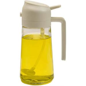 16oz Kitchen Cooking 2 in 1 Fuel Injector - Olive Oil Salad Barbecue Oil Spray 470ml Glass Fuel Injector (Off-white 470ml)