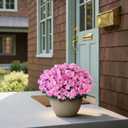YXZZWL 8 Bundles Artificial Flowers for Front Door, Fake Silk Azalea Bouquet Silk Flowers for Outside UV Resistant Realistic Faux Plants for Planter Farmhouse Patio Garden Walkways Home Decor (Pink)