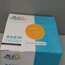 Elegant Alien Brushed Gold Bathroom Sink Faucet Single Hole, AUU Waterfall Vanity Sink Faucet Solid Brass, Single Handle Basin Tap with Pop Up Drian&Deck Plate