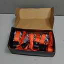 Jack Boss Ratchet Tie Down Straps Set, 1500 lbs Break Strength, 1" x 15' Heavy Duty Ratchet Straps with 4X Soft Loops Padded Handles Coated S Hook, Fits for Moving Appliances Motorcycle, Orange-Red