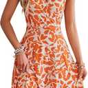 Naggoo Sundresses for Women Summer Casual Faux Wrap V Neck Floral Short Tank Dress with Pockets M