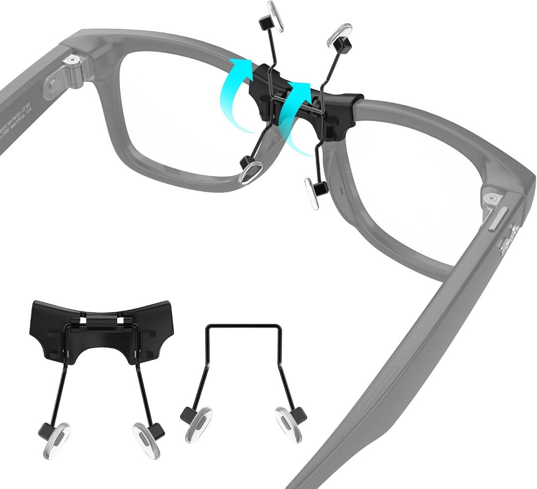 HiBloks Eyeglass Nose Pads for Ray-Ban Meta Wayfarer & Gen 2 (RW4006/RW4012 Standard 50-22) Anti-Slip Clip On Nose Holder for Ray Ban Meta Replacement Nose Bridge Pads