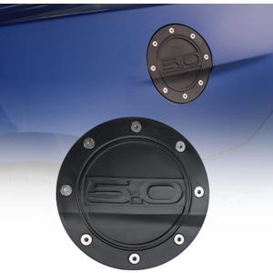 Fuel Tank Cap Cover for Ford Mustang GT, Gas Tank Doors with Logo Replacement Parts Compatible with Ford Mustang GT 2015-2020, Black