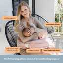 My Brest Friend Nursing Pillow - Deluxe - Enhanced Comfort w/ Slipcover - Ergonomic Breastfeeding Pillow For Ultimate Support For Mom & Baby - Adjustable Pillow W/ Handy Side Pocket, Soft Rose