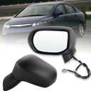 Left Driver Side Mirror For 2006 2007 2008 2009 2010 2011 HONDA CIVIC with Power Mirror Manual Folding Non-Heated Match to Black Replace#76250SNEA01 HO1320221(3 Pins)