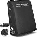 RAYMACE Padded Stroller Travel Bag for Airplane,Stroller Gate check bag with Wheels Fits UPPAbaby Vista V2,Cruz V2(Remove Rear Wheels), Travel Safe Protection Storage Bag, Patterned Design,Black