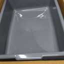 13 L Grey Plastic Tote Box Set of 4, Commercial Bus Box Large Plastic Dish Bin