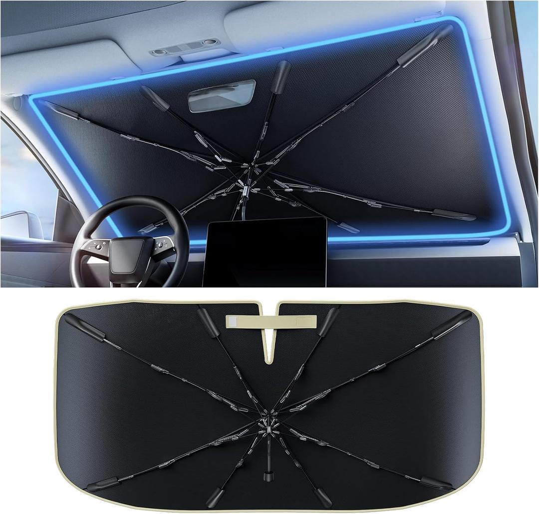 Nmoiss Windshield Sun Shade Umbrella [Vinyl Coating Heat Shield] Fit for Kia Sorento 2021-2026 Accessories, Protect Car from Sun Rays & Heat Damage Keep Cool and Protect Interior