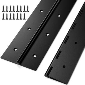2Pcs Heavy Duty Piano Hinge 36'' x 3'' Open Width, 0.060'' Leaf Thickness Stainless Steel Continuous & Piano Hinge for Folding Furniture, Cabinet, Storage, Heavier Doors and Lids (Black)