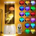 JSOT Jellyfish Decor Lamp 16 Colorful Changing with 4 Light Modes for Christmas Gift, Jellyfish Aquarium Nights Light with Remote Control USB/Battery for Children's, Adult's Gift. (White)