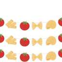 3Pcs Thats Amore Banner, Italian Noodle Tomato Banner Garland Pasta Theme Party Decorations for Kids Adults Birthday Baby Shower Bachelorette Party Supplies