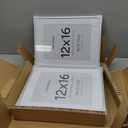 Homeforia 12x16 Silver Picture Frame, High-End Metal, 9x12 Mat, Glass