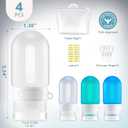 2 x Silicone Clear Travel Bottles for Toiletries,Leak Proof Squeezable Travel Size Containers,TSA-compliant Travel Essentials,2oz,4 Pcs,blue