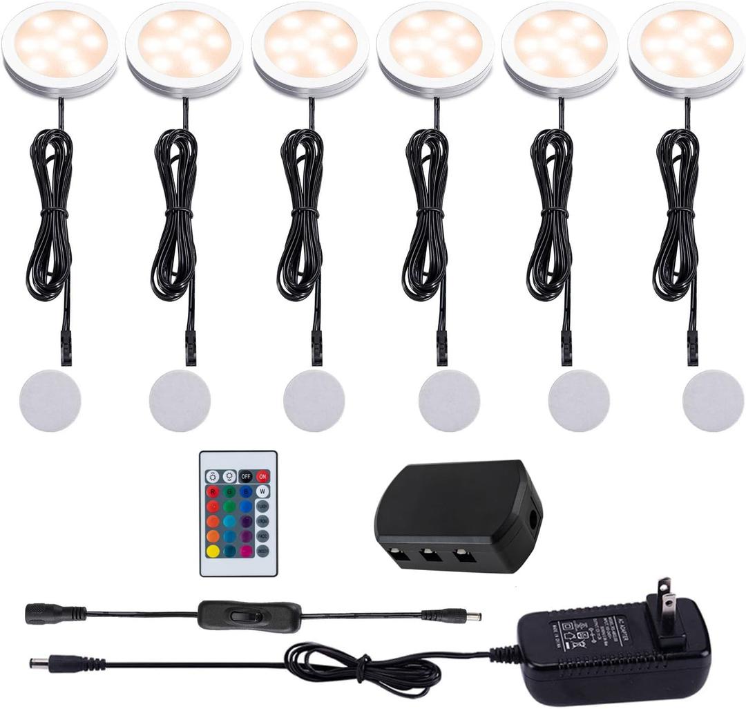 Jorunhe 1.5w White LED Mini Surface Mounted Light Jewelry Cabinet Lamp Spotlight Ac85-265v (6 Pack)