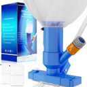 2026 Upgraded Pool Vacuum Cleaner for Above Ground Pool, 52" Telescopic Pole Jet Underwater Cleaner with 3 Scrub Brushes and 2 Mesh Net, Portable for Spa Fountain, Attaches to Garden Hose (Ocean Blue)
