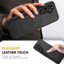 Design Compatible with Samsung Galaxy S25 Case Luxury Leather Business Slim Non-Slip Soft Grip Shockproof Protective Cover 2025 6.2 Inch (Black)