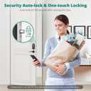 DS10 Pro Keyless Entry Door Lock with APP Control - Fingerprint Electronic Keypad Door Lock, Smart Locks for Front Door, Auto-Lock & One Touch Locking with Bluetooth - Matte Black