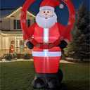 Santa Blow Up, Circle With Snowflakes, Red 6ft