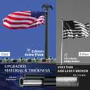 Flag Poles for Outside House, Heavy Duty 25 FT Flag Pole for 3x5 Flags Outdoor, American Flags for Outside with Pole Kit for Yard, Garden, Residential or Commercial (Black, 25 FT)