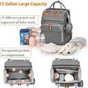 Baby Diaper Bags with Changing Station, Waterproof Diaper Bag Backpack for Moms Dads with USB Charging Port, Baby Shower Gifts, Large Capacity diaper backpack, Grey