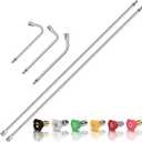 120" Pressure Washer Extension Wand, 2 Pack 60 Inch Stainless Steel Power Washer Wand Extension-Pressure Washer Accessories with 30/90/120Curved Rods, 6 Nozzle Tips- 1/4" Quick Connect, 4000 PSI