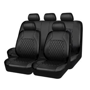Universal Deluxe Pu Luxury Vinyl Faux Leather Car Seat Covers Full Set, Airbag Compatible, Breathable, Fit for Cars, Trucks, SUV (All Black)