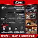 ZHAX 3/8 Inch Drive 12 Point Impact Socket Set, 74 PCS Standard SAE(5/16"- 3/4") & Metric(8-22mm) With Color Ring, Deep & Shallow, 72T Wrench Ratchet Tool Kit,Cr-V With Heavy Duty Storage Case