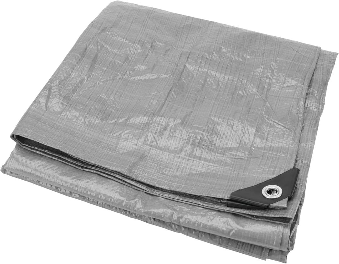 Performance Tool W7004 Heavy Duty Tarp for Camping and Weather Protection, Silver, 8 x 10 feet
