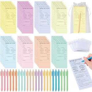 L1rabe Colorful Book Review Bookmarks - Back to School 144Pcs Book Marker Pens Organza Bags, Reading Log Page Markers for Readers Bookish Bookworm Gift Reading Page Tracker for Students Teachers Women