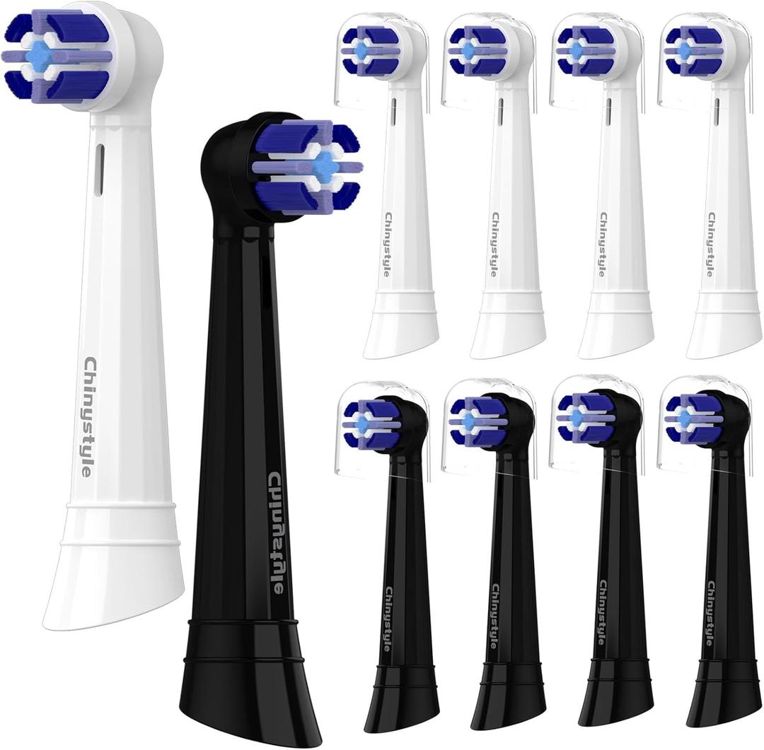 10 Pack iO Toothbrush Replacement Heads Compatible with Oral-B iO Series, Fit for iO 3/4/5/6/7/8/9/10 Electric Toothbrush, White 5-Pack + Black 5-Pack