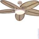 PHORUS 62" Large Waterproof Outdoor Palm Leaf Ceiling Fans with Lights and Remote,Wet Rated Tropical Ceiling Fans Light for Patios Porch Gazebo Pergola,6 Speeds Reversible